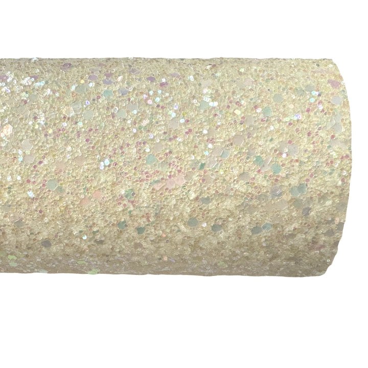 Pale Yellow Glitter Kiss Chunky Glitter Leatherette