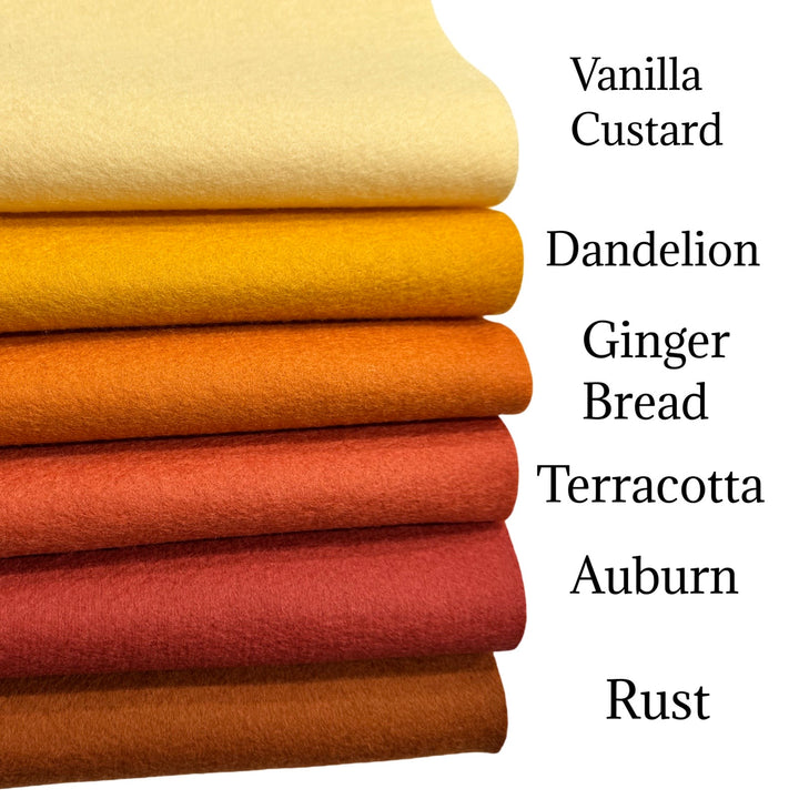 Falling Leaves Wool Felt Bundle Pure Merino Wool Bundle of 6