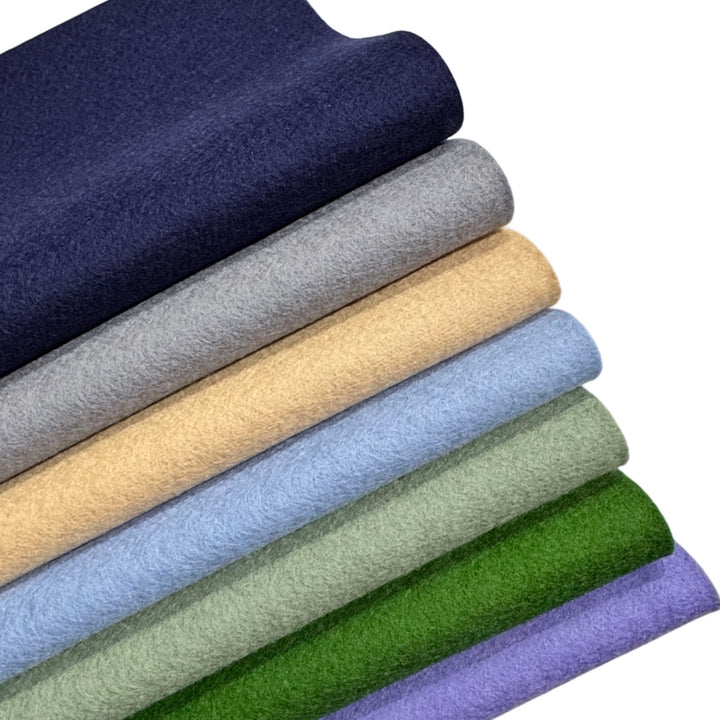 Misty Blue Mountains Pure Merino Wool Felt Bundle of 7