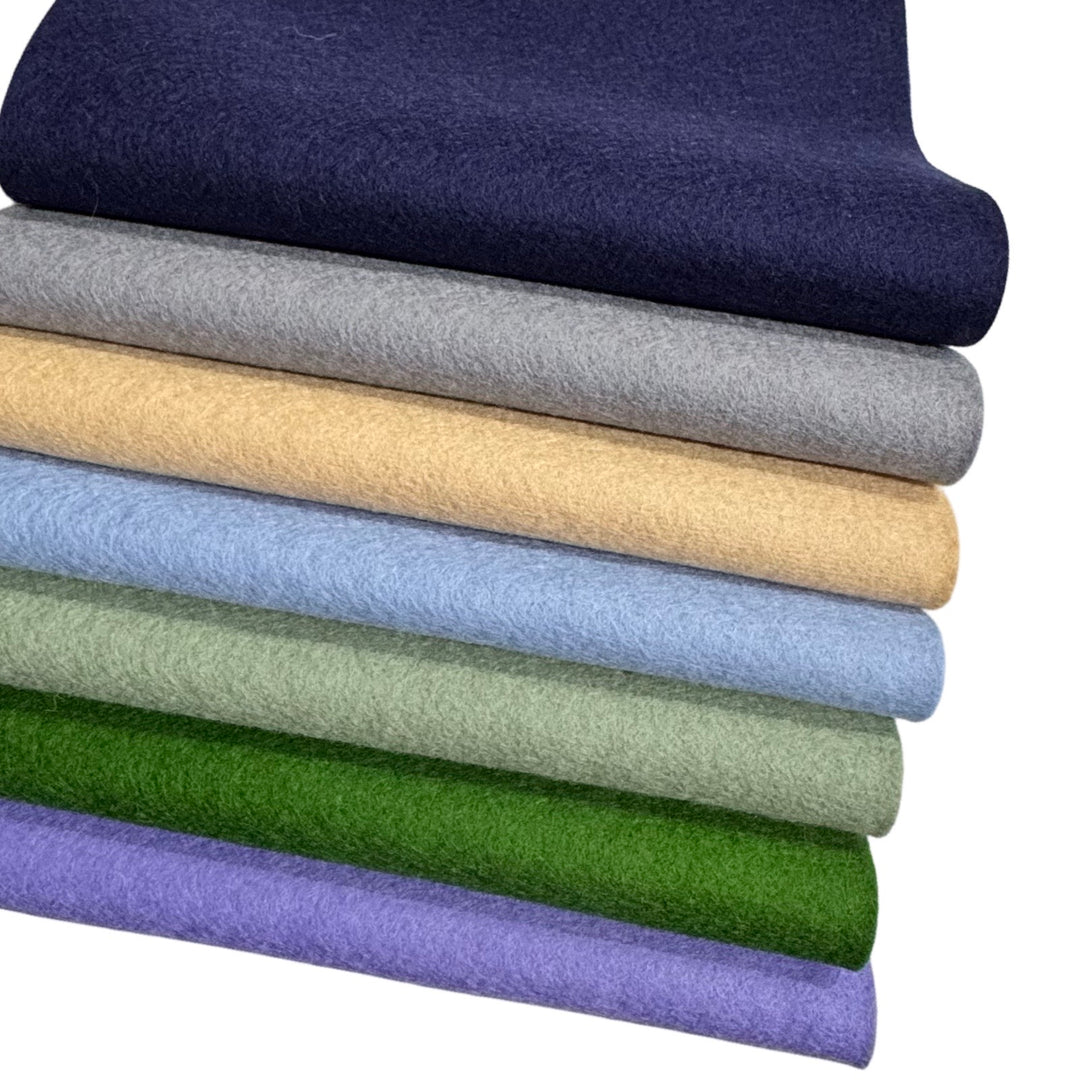 Misty Blue Mountains Pure Merino Wool Felt Bundle of 7