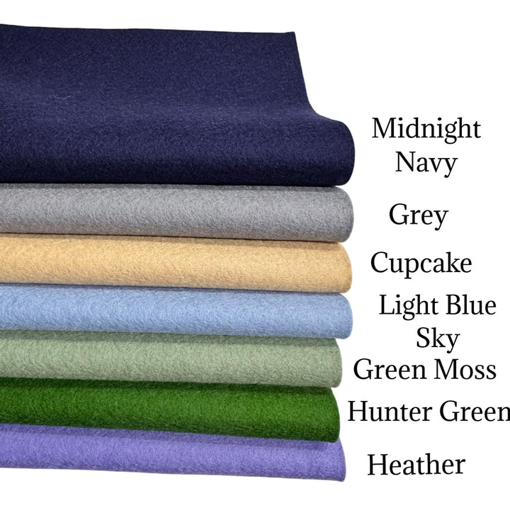 Misty Blue Mountains Pure Merino Wool Felt Bundle of 7
