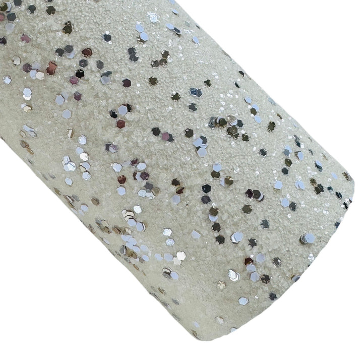 Cream Dream Chunky Glitter Leather - Gold, Silver White Cream