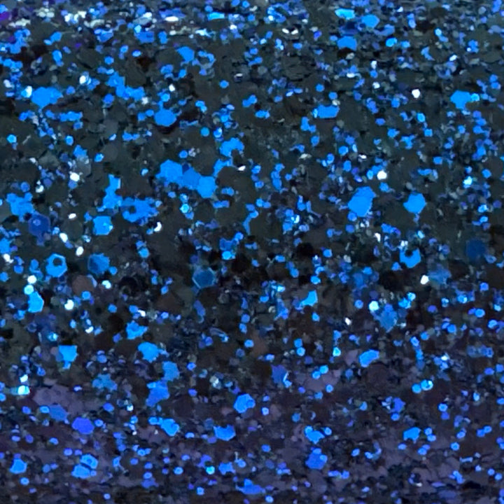 Midnight Blue Chunky Glitter Leather