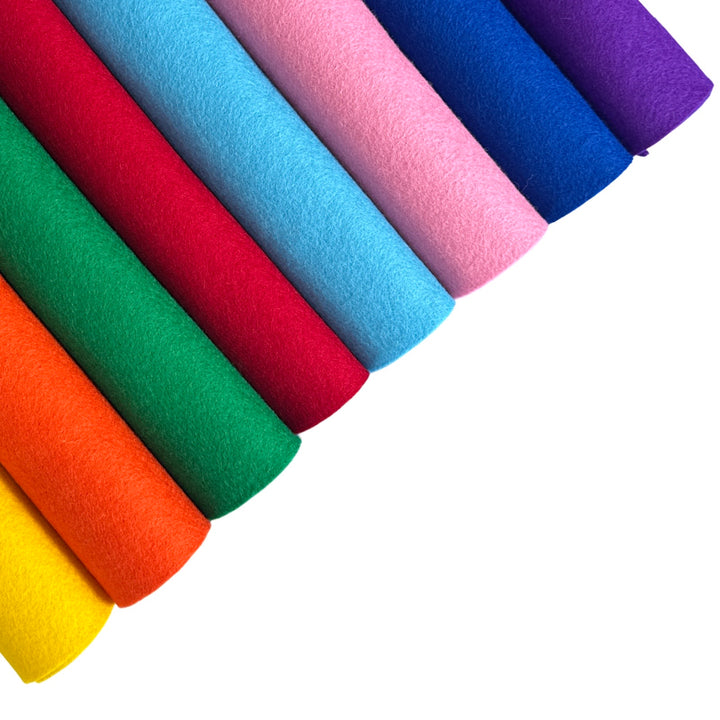 NEW Bright Rainbow Pure Wool Felt Bundle of 8