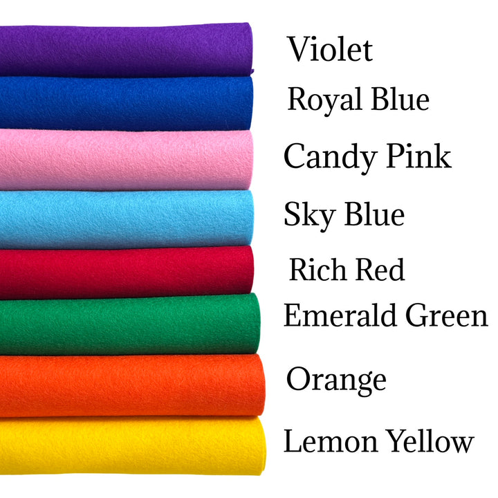 NEW Bright Rainbow Pure Wool Felt Bundle of 8