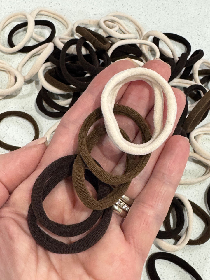 Brown Neutrals Elastic Hair Bands 50pcs