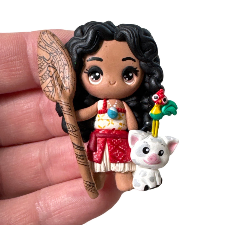 Moana Pua and Hei Hei Bow Clay