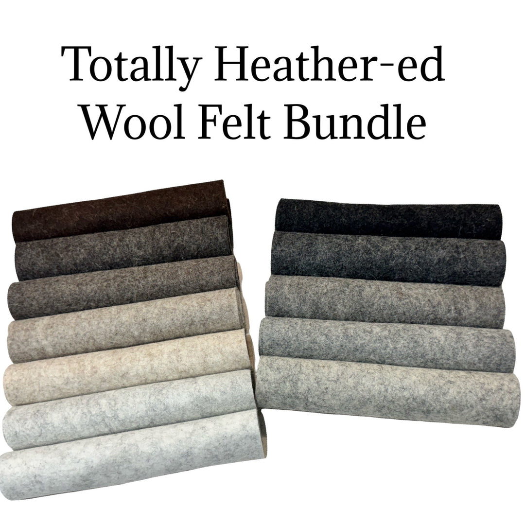 Totally Heather-ed 100% Pure Wool Felt Bundle 12 sheets