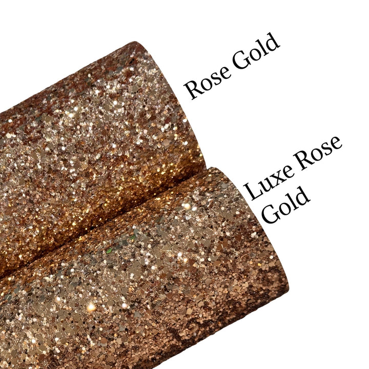 Luxe Rose Gold Chunky Glitter Leatherette