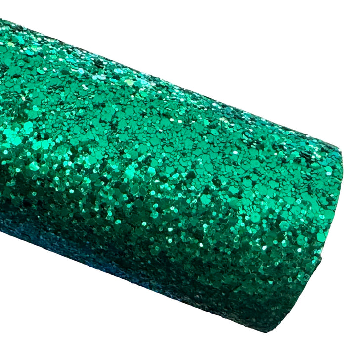 Jade Green Premium Chunky Glitter Leather