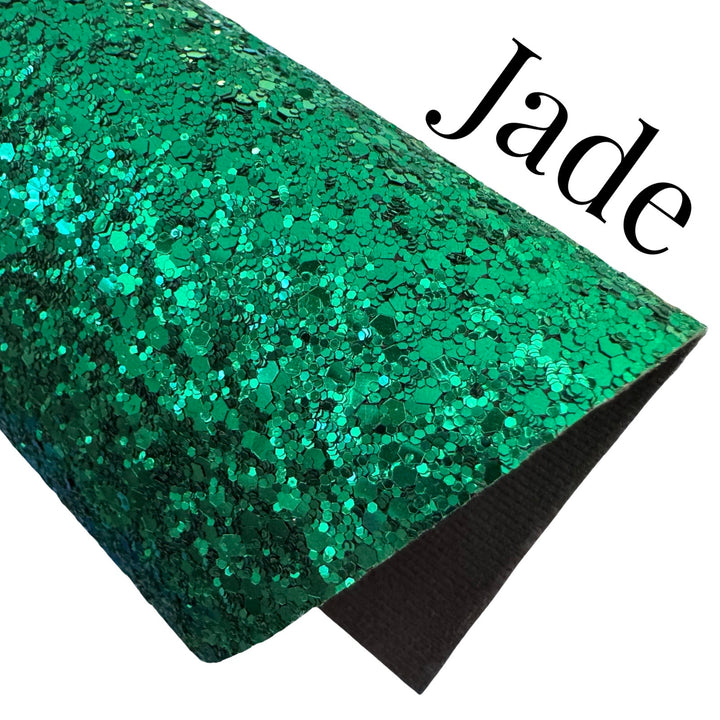 Jade Green Premium Chunky Glitter Leather