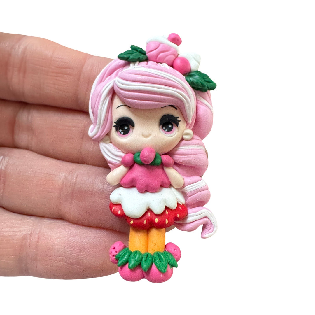 Pink Strawberry Girl Bow Clay from Temptress Maker