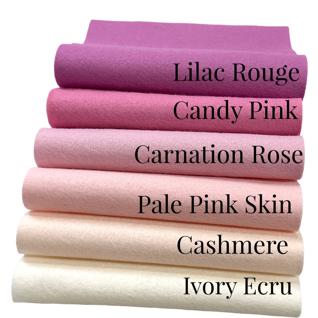 Shades of Pink #2 Merino Wool Felt Bundle