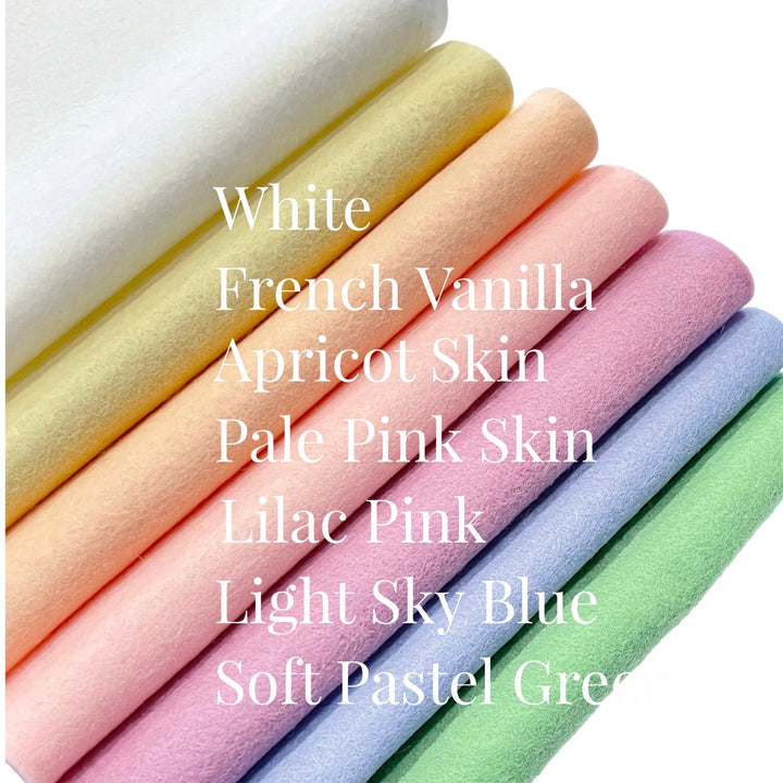 Lot de 7 feuilles de feutre de laine mérinos arc-en-ciel