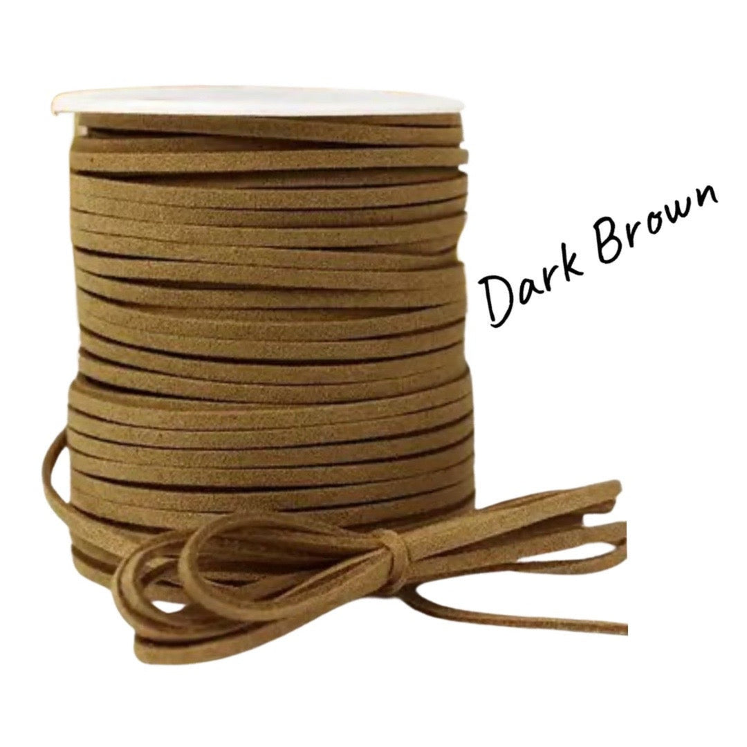 Dark Brown Faux Suede Cord - 5m