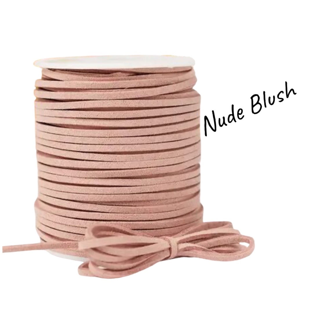 Cordon en faux suède Nude Blush - 5m - Cordon en suède rose chair