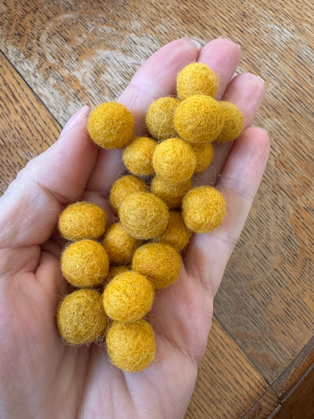 100% Wool Felt Balls 1cm 3/8” ~ Mustard