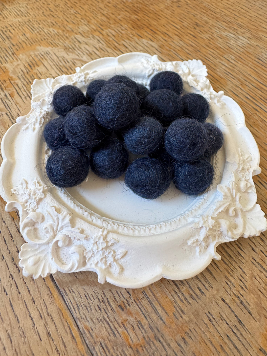 100% Wool Felt Balls 1cm 3/8” ~ Navy