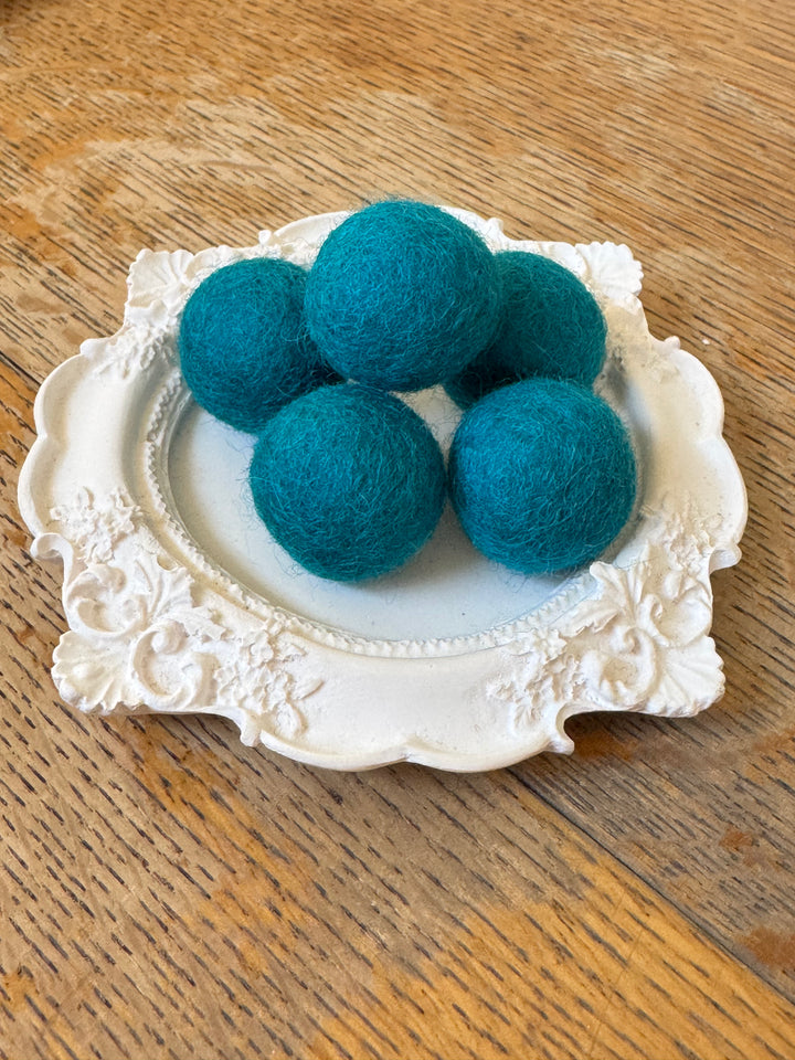 100% Wool Felt Balls 2cm 3/4” ~ Peacock