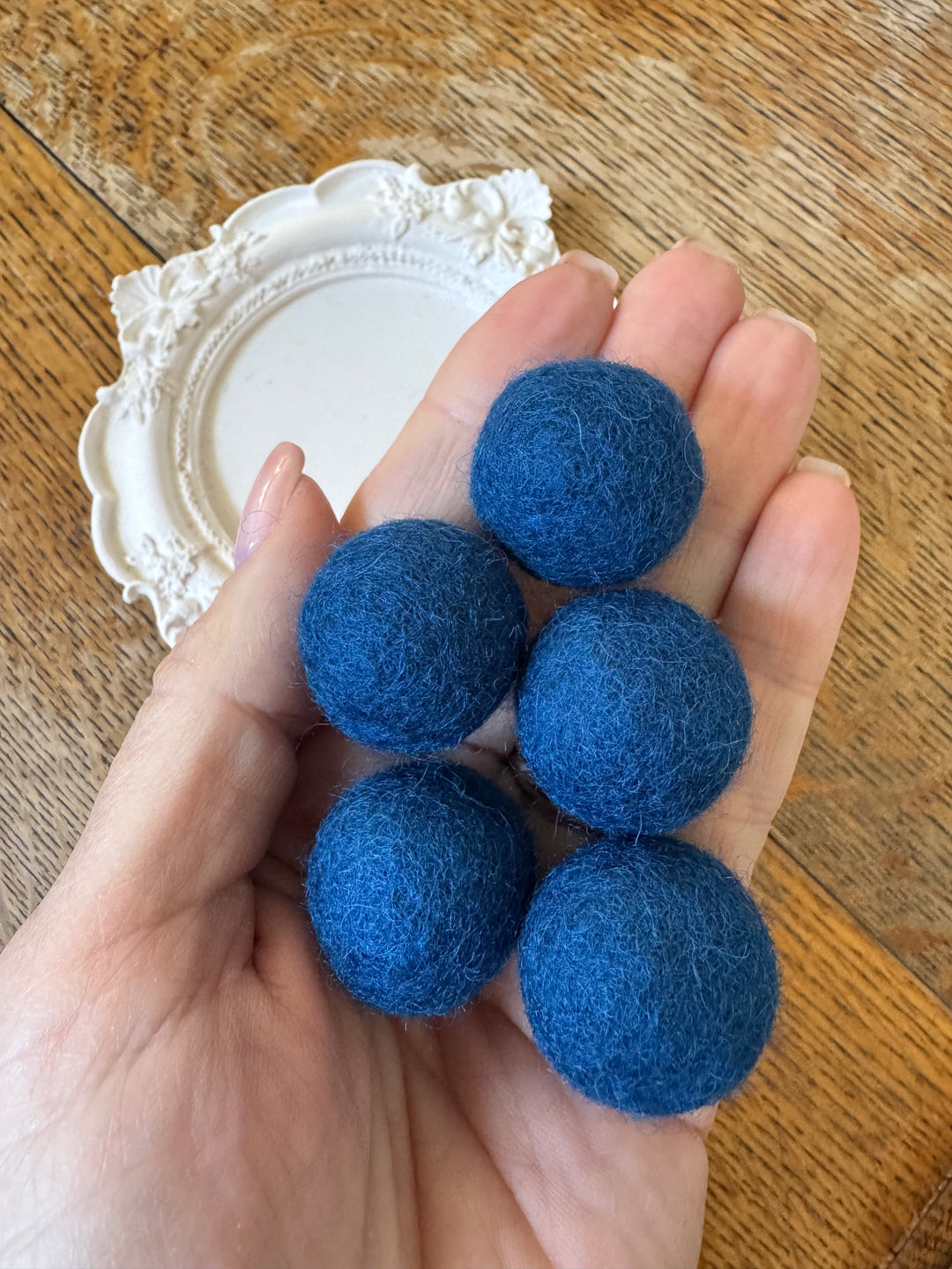 100% Wool Felt Balls 2cm 3/4” ~ Blue