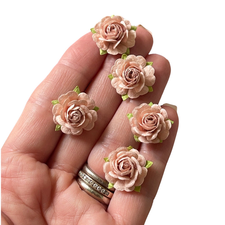 Nude Delicate Rose Mulberry Paper Blooms 20mm