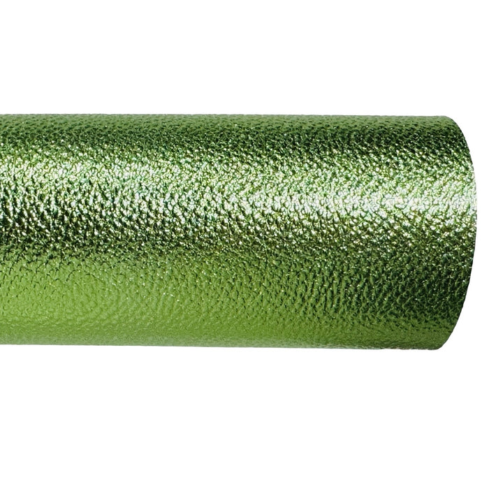 Chartreuse Green Metallic Leatherette and Chunky Glitter Leather