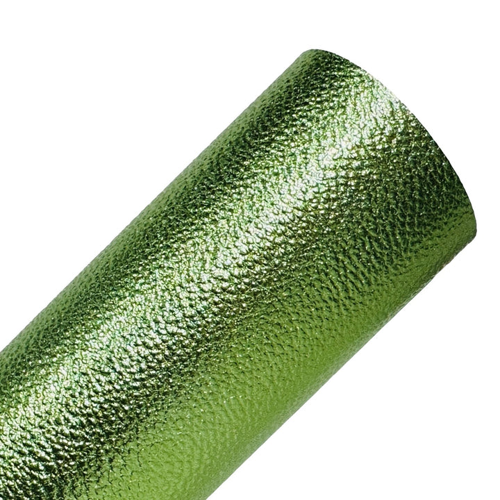 Chartreuse Green Metallic Leatherette and Chunky Glitter Leather