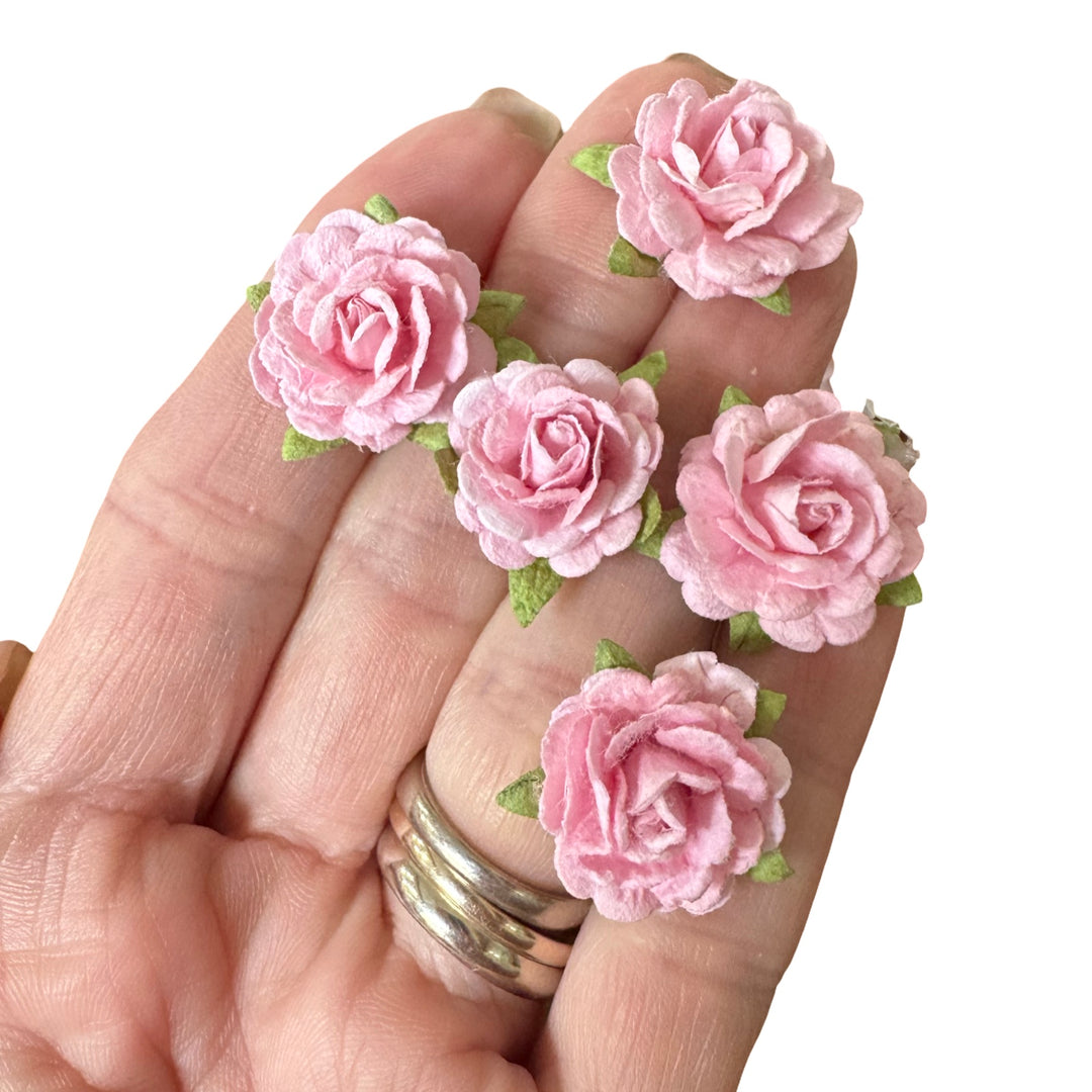 Pink Delicate Rose Mulberry Paper Blooms 20mm