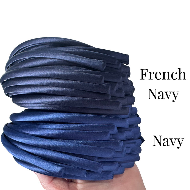 10mm Satin Covered Alice Headbands - 34 Colours