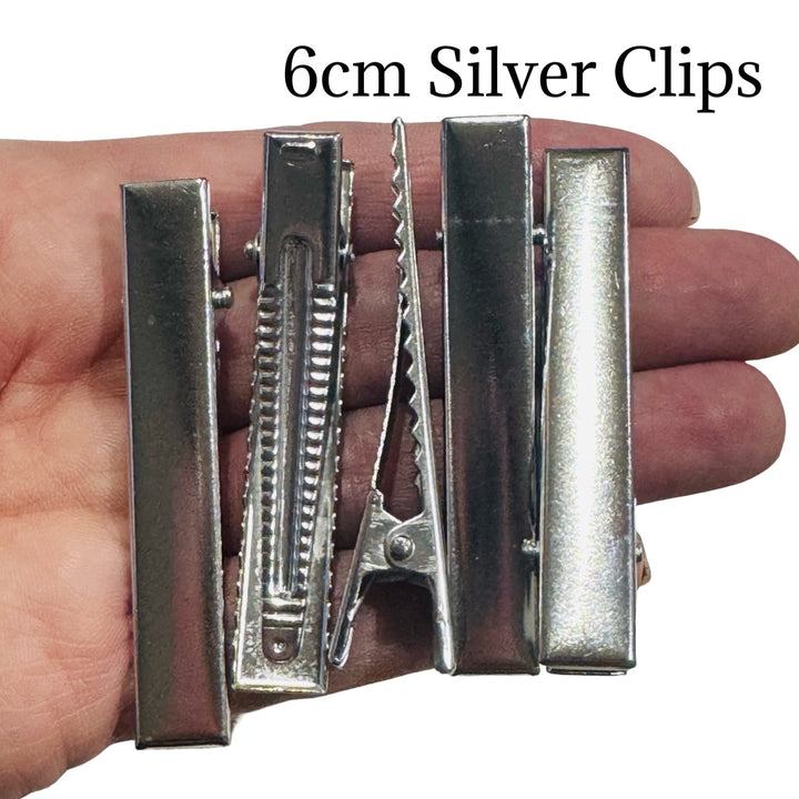 60mm Silver Alligator Hair Clips 25, 50 or 100