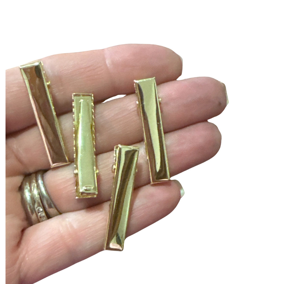 Gold 35mm Strong Premium Gold Alligator Hair Clips with teeth 10, 25 or 100