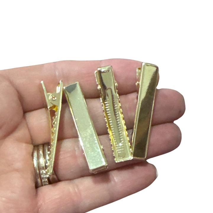 Gold 40mm Strong Premium Gold Alligator Hair Clips with teeth 10, 25, 50 or 100