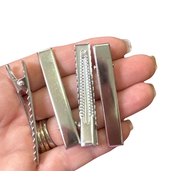 55mm Strong Premium Silver Alligator Hair Clips with teeth 10, 25 or 100