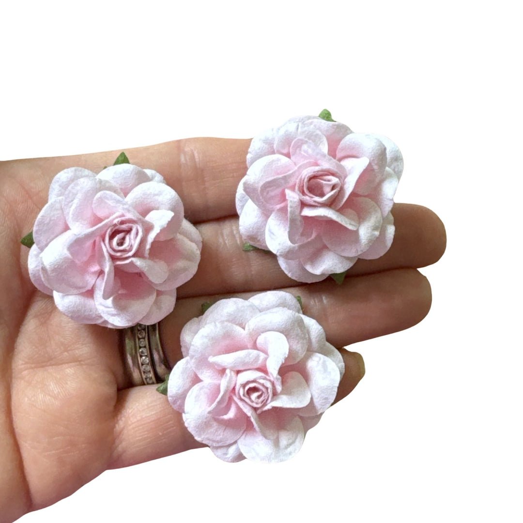 Romantic Rose Mulberry Paper Flowers - 37mm - Soft Pink
