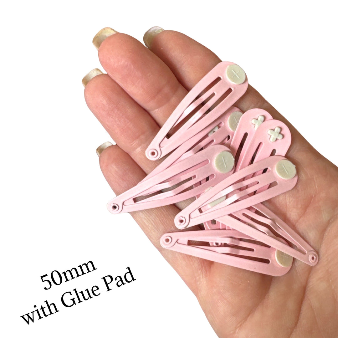 Coloured Snap Clips with Glue Pads - 50mm