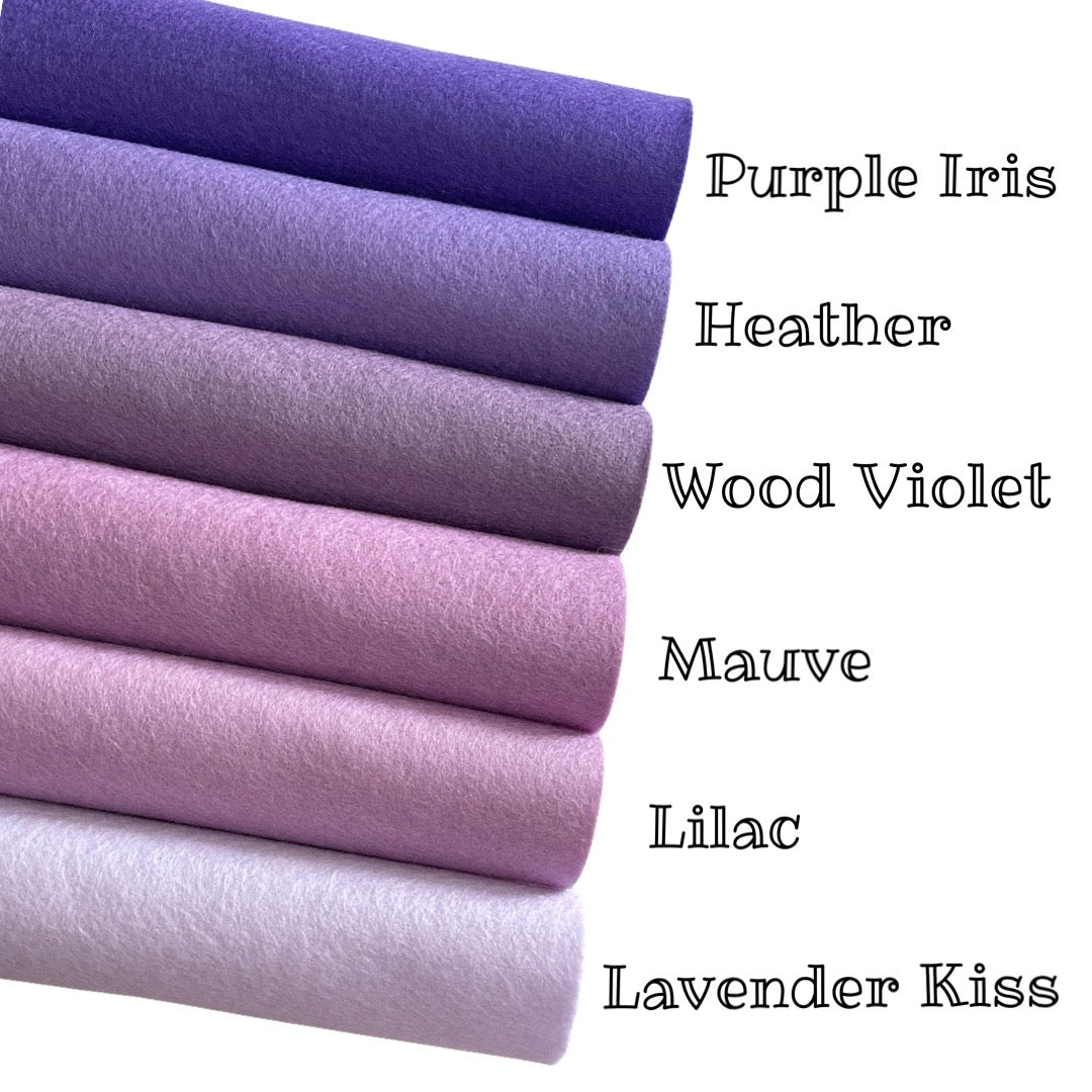 Purple Haze Pure Merino Wool Felt Bundle - 6 sheets