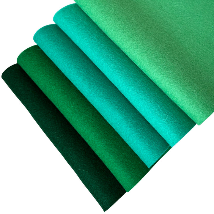 Emerald Teal Merino Wool Felt Bundle
