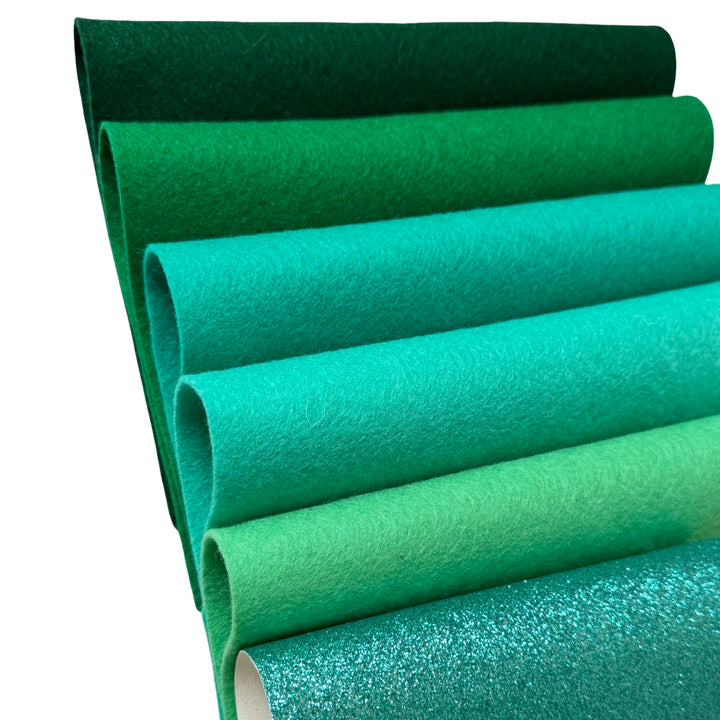 Emerald Teal Merino Wool Felt Bundle