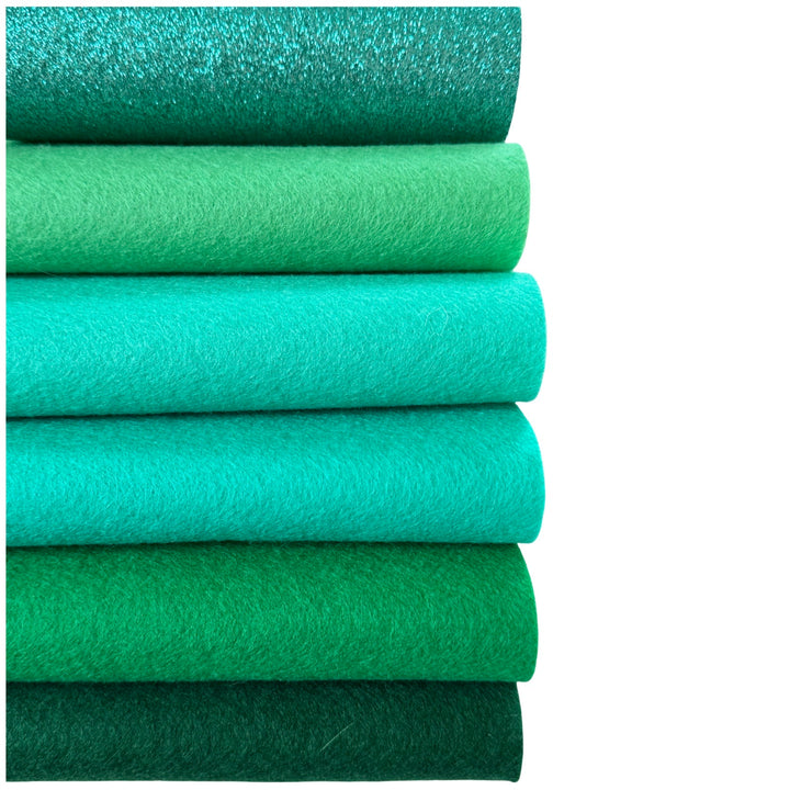 Emerald Teal Merino Wool Felt Bundle