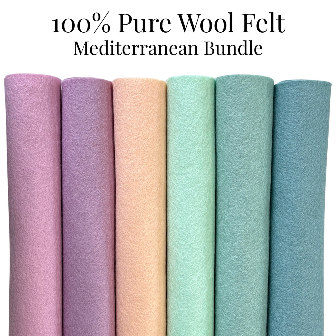 Mediterranean 100% Pure Wool Felt Bundle of 6