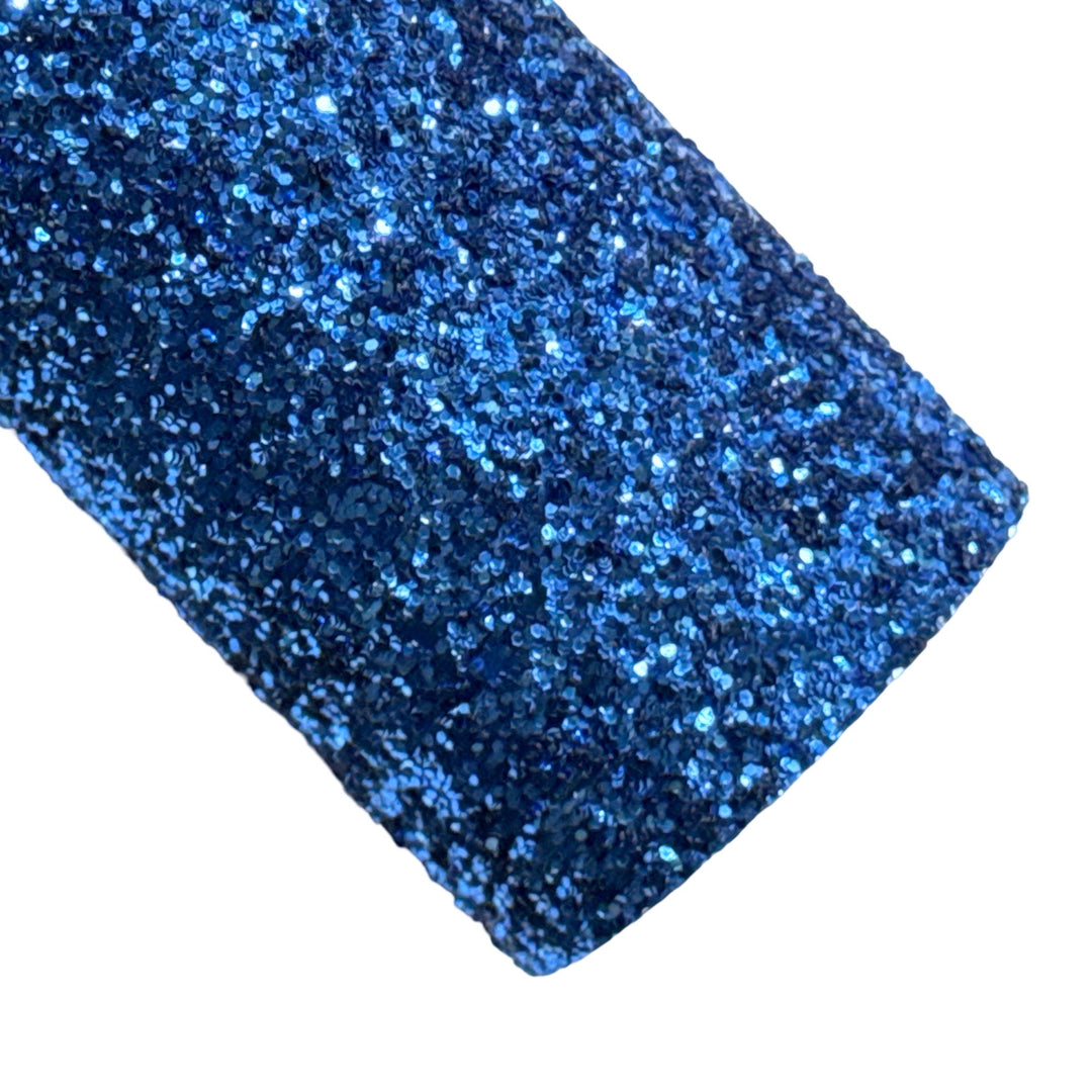 Blue Chunky Glitter Leather Sheet