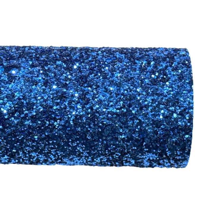 Blue Chunky Glitter Leather Sheet