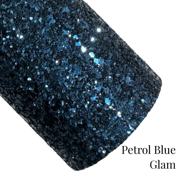 Petrol Blue Glam Chunky Glitter Leather