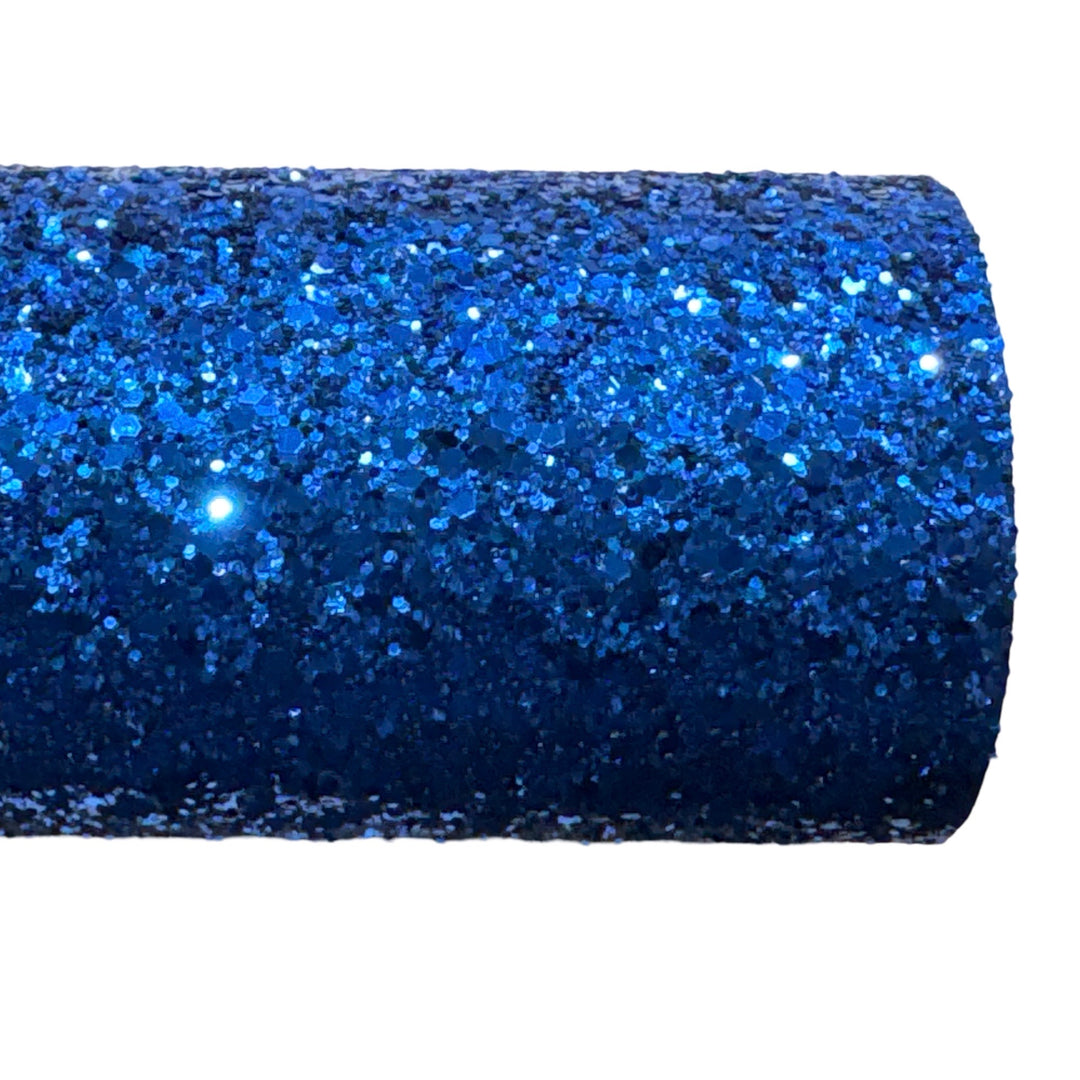 Royal Blue Chunky Glitter Leather | Available in rolls | Royal Blue Glitter Leather