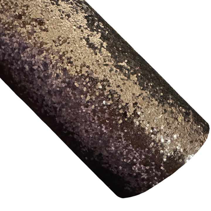 Brown Chunky Glitter Fabric Sheet 0.7mm Thick | Smooth Rear | Great for Backing | Shoes