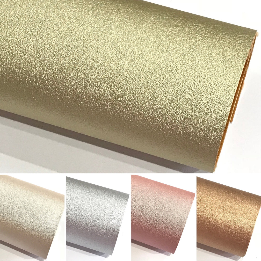 Smooth Silver Faux Leather 1.2mm fabric A4