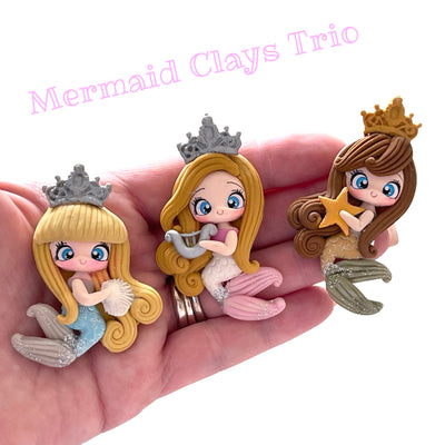 Mermaid Clay Embellishment Trio