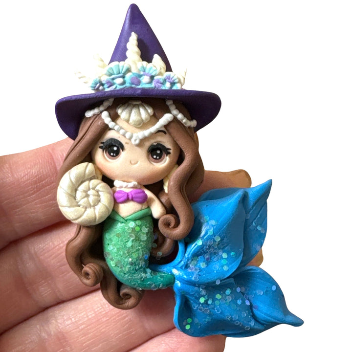 Mermaid Witch Blue and Aquamarine Bow Clay from Temptress Maker