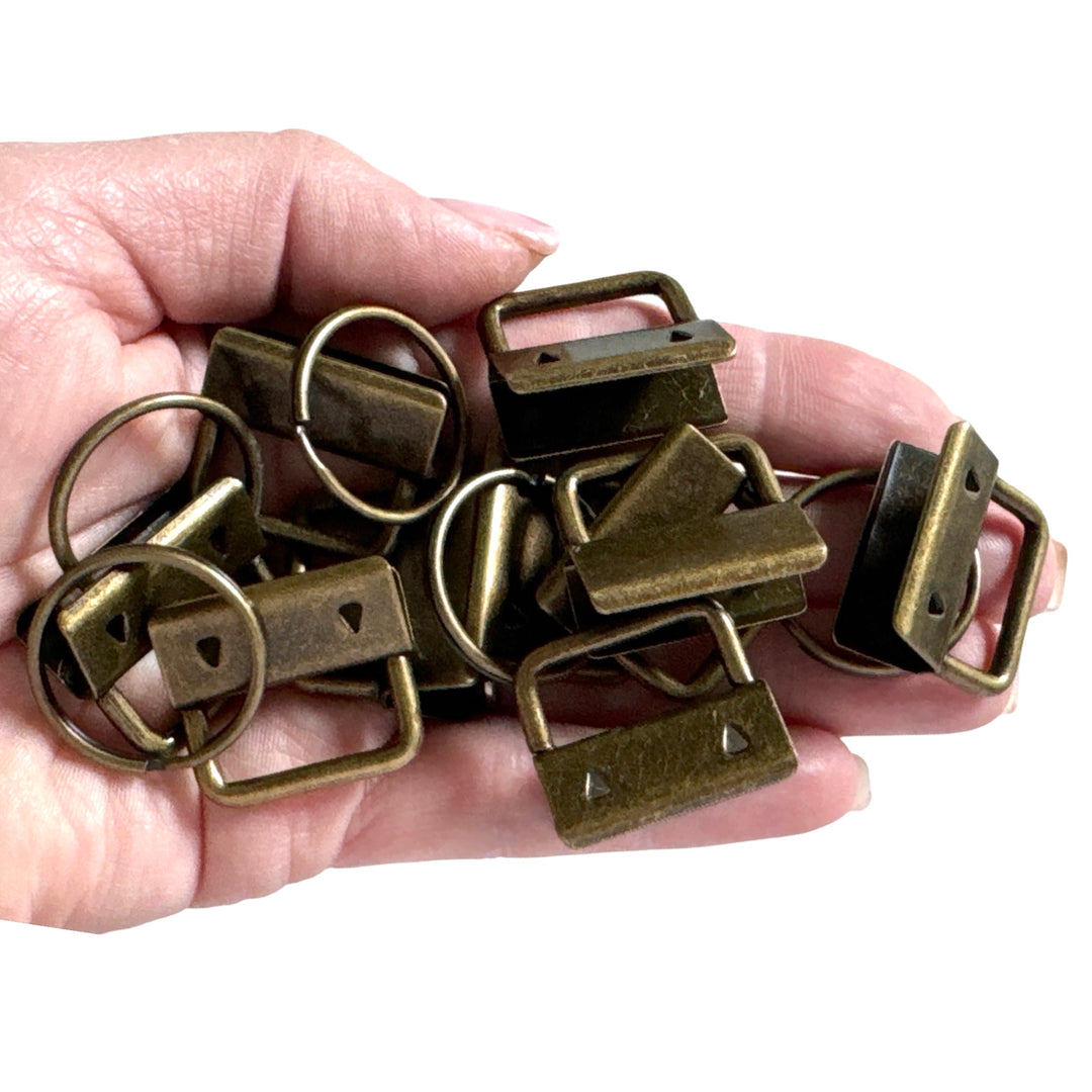 Antique Bronze Key Fob Hardware Inch (25mm) Key Fob with 25 mm Split Ring