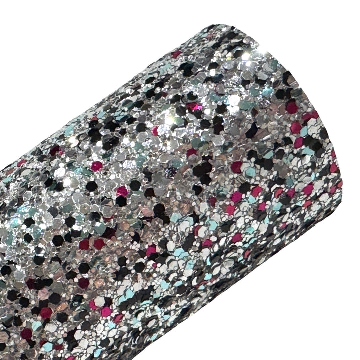 Silver Mix Chunky Glitter Leatherette